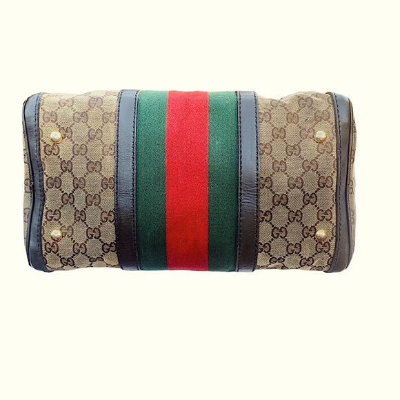 VINTAGE GUCCI WEB ORIGINAL GG BOSTON MM - Picture 10 of 14